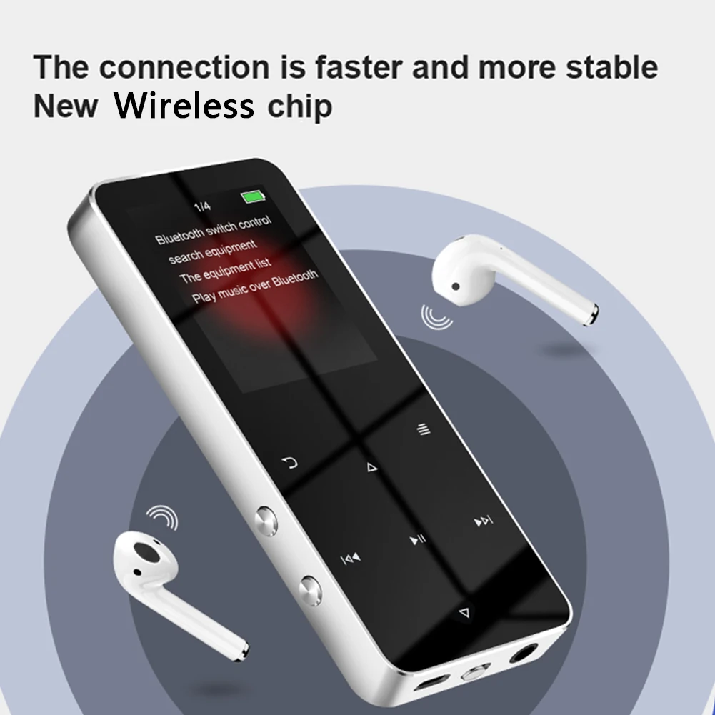 Spelers 1,8 inch TFT MP3-speler Walkman touchscreen mp4-videospeler USB 2.0 3,5 mm jack FM-radio met ingebouwde luidspreker voor e-boekopname