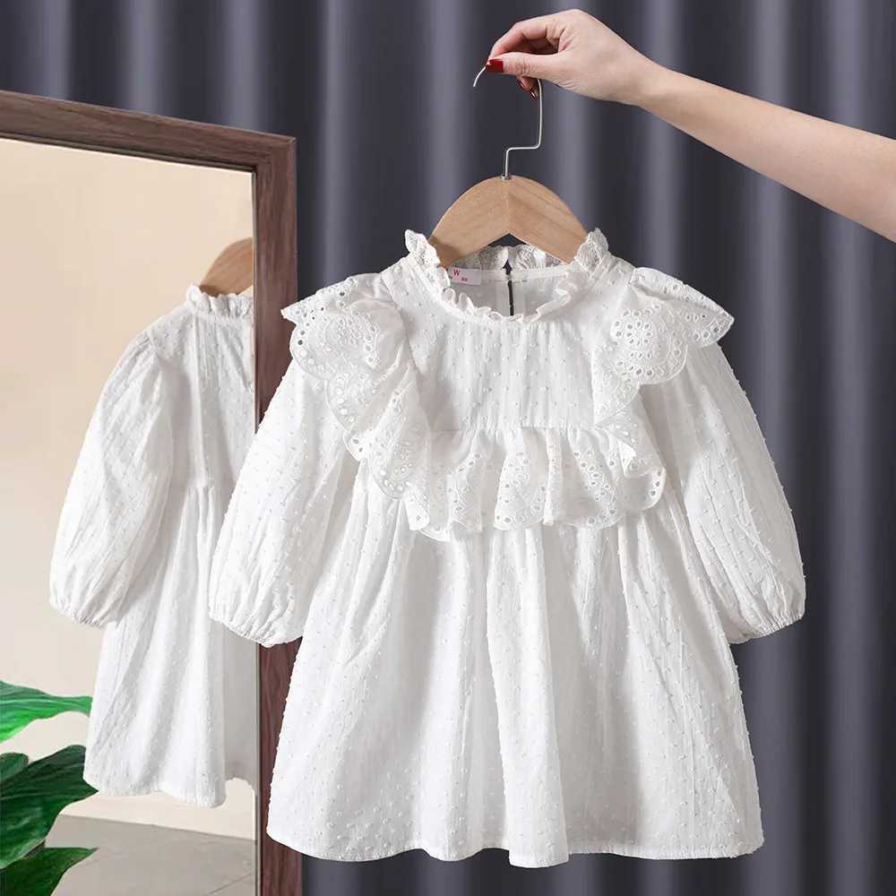 Abiti da ragazza Estate Neonata Nuovo vestito Cotone Lino Grande colletto rovesciato Abiti da principessa Bambini Stile coreano Abbigliamento casual bambini