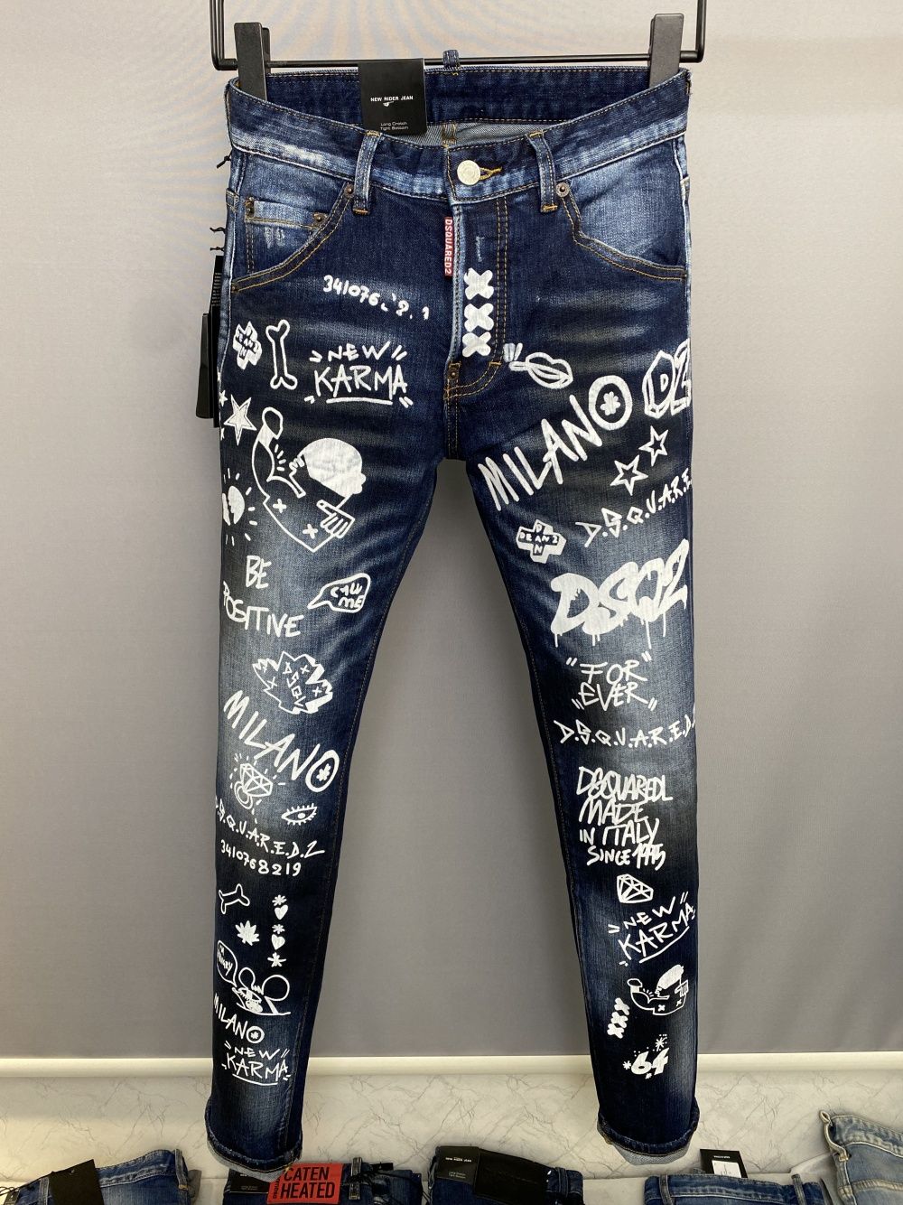 D2 DSQ ICON GG Men Hole Men Skinny Biker designer d2 Jeans Dsquare Slim Jeans Straight Denim Pants Trousers Motorcycle Man Tearing Jean Embroidery Pants