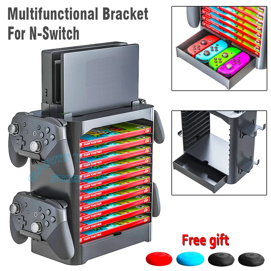 Nintend Switchの略Multifunctional Storage BracketゲームディスクホルダーハンドルコントローラーStand for Nintendo Switchアクセサリ