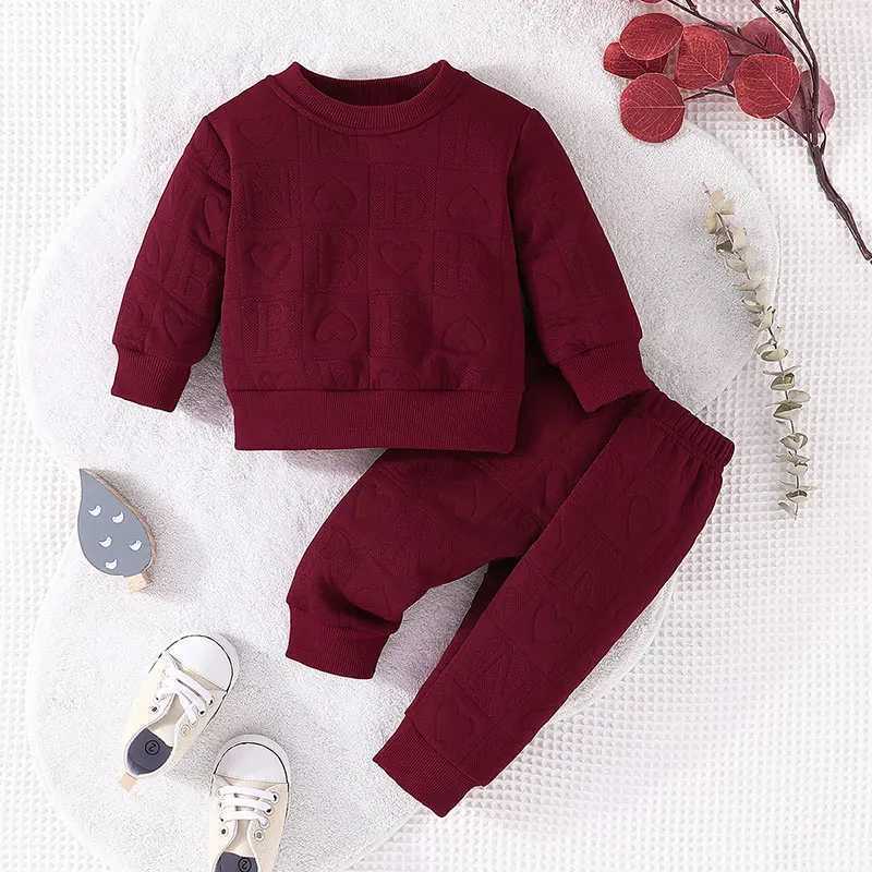 Clothing Sets Clothing Set For Kid Girl 3-24 Months Valentines Day Long Sleeve tshirt Long Pants Outfit Toddler Infant For Newborn Baby Girl