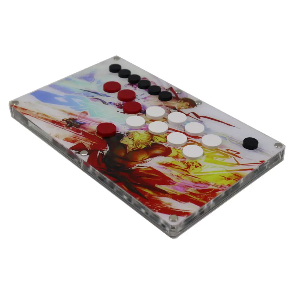 Joysticks BUltraThin Tous les boutons Hitbox Style Arcade Joystick Fight Stick Contrôleur de jeu pour PC USB HotSwap Cherry MX Artwork