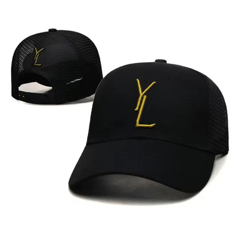 Tasarımcı şapkası düz renkli mektup nakış basit nefes alabilen örgü yüzey kamyon şapkaları şık ve gündelik stil eşleştirilmiş unisex beyzbol şapkası