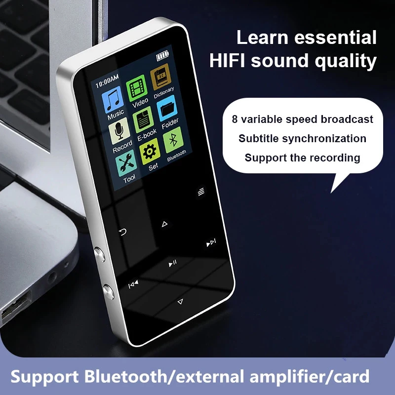 プレーヤーMP3プレーヤーBluetoothCompatibleスピーカータッチスクリーンビルドイン8GB 16GB HIFIミニポータブルウォークマンラジオFM録音