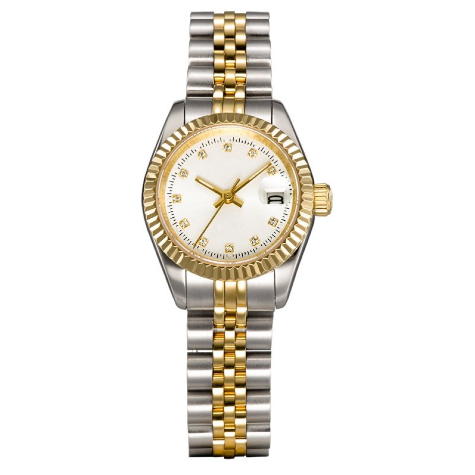 orologi da donna completi in acciaio inossidabile 26mm zaffiro da donna argento impermeabile orologio luminoso montres de luxe femme307H