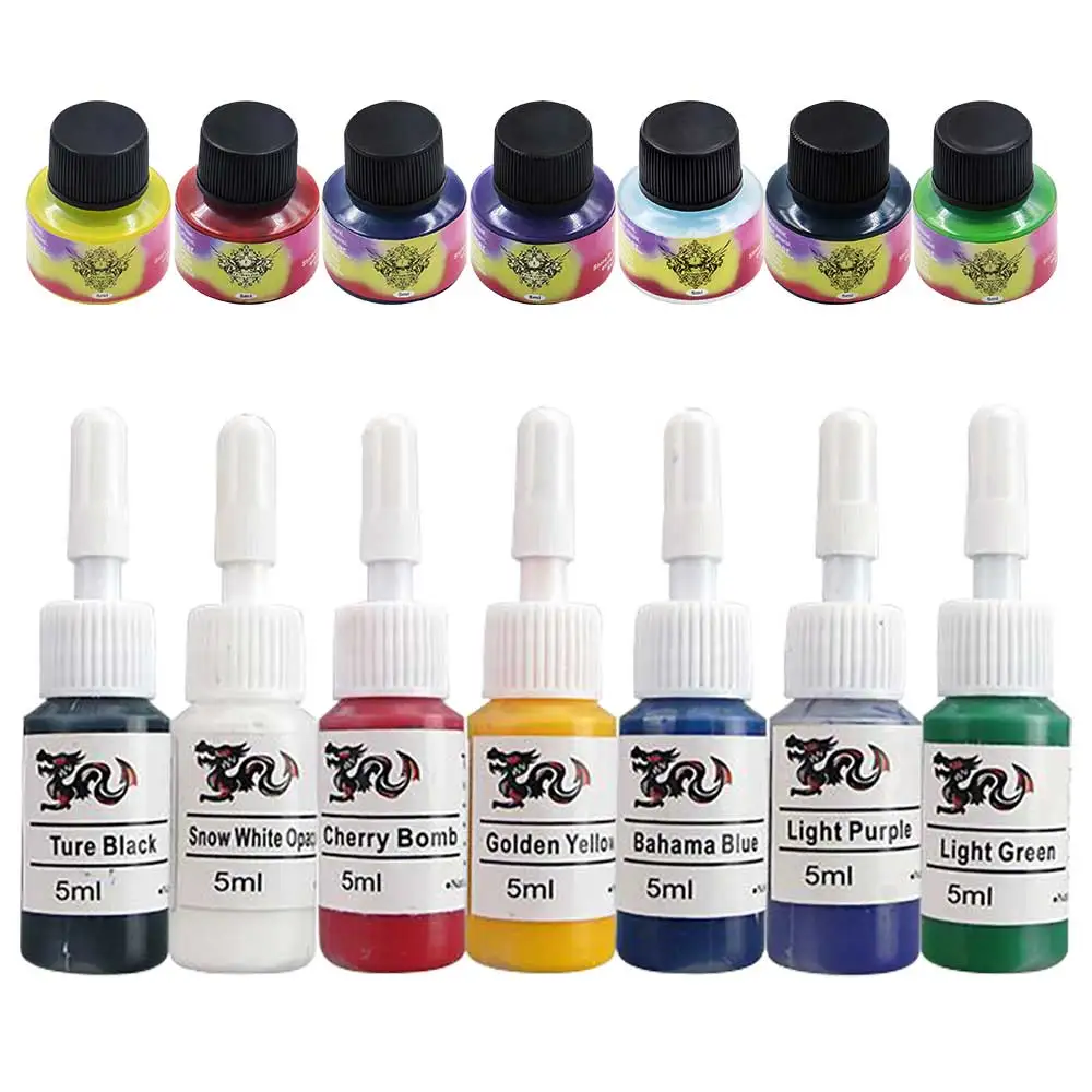 Bits encres pigmentées de tatouage 5 ml/bouteille fournitures de peintures de tatouage semi-permanentes professionnelles sûres pour la beauté du corps encre de tatouage d'art de tatouage