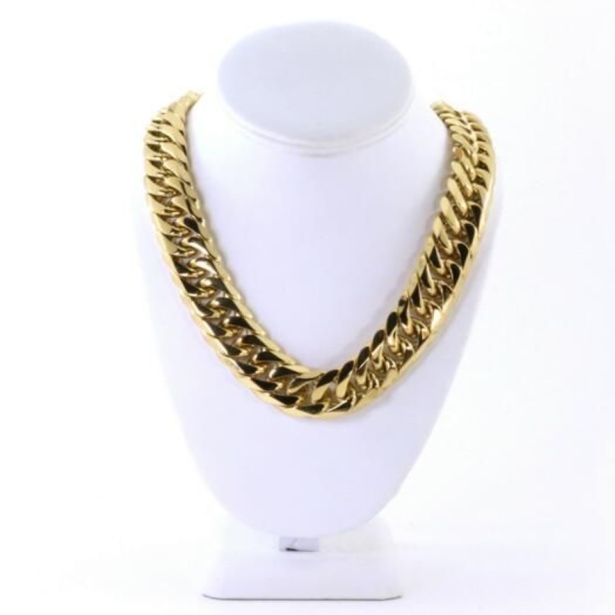 Corrente masculina Miami Cuban Link Curb 14k banhado a ouro Hip Hop 21MM corrente grossa 24''244G