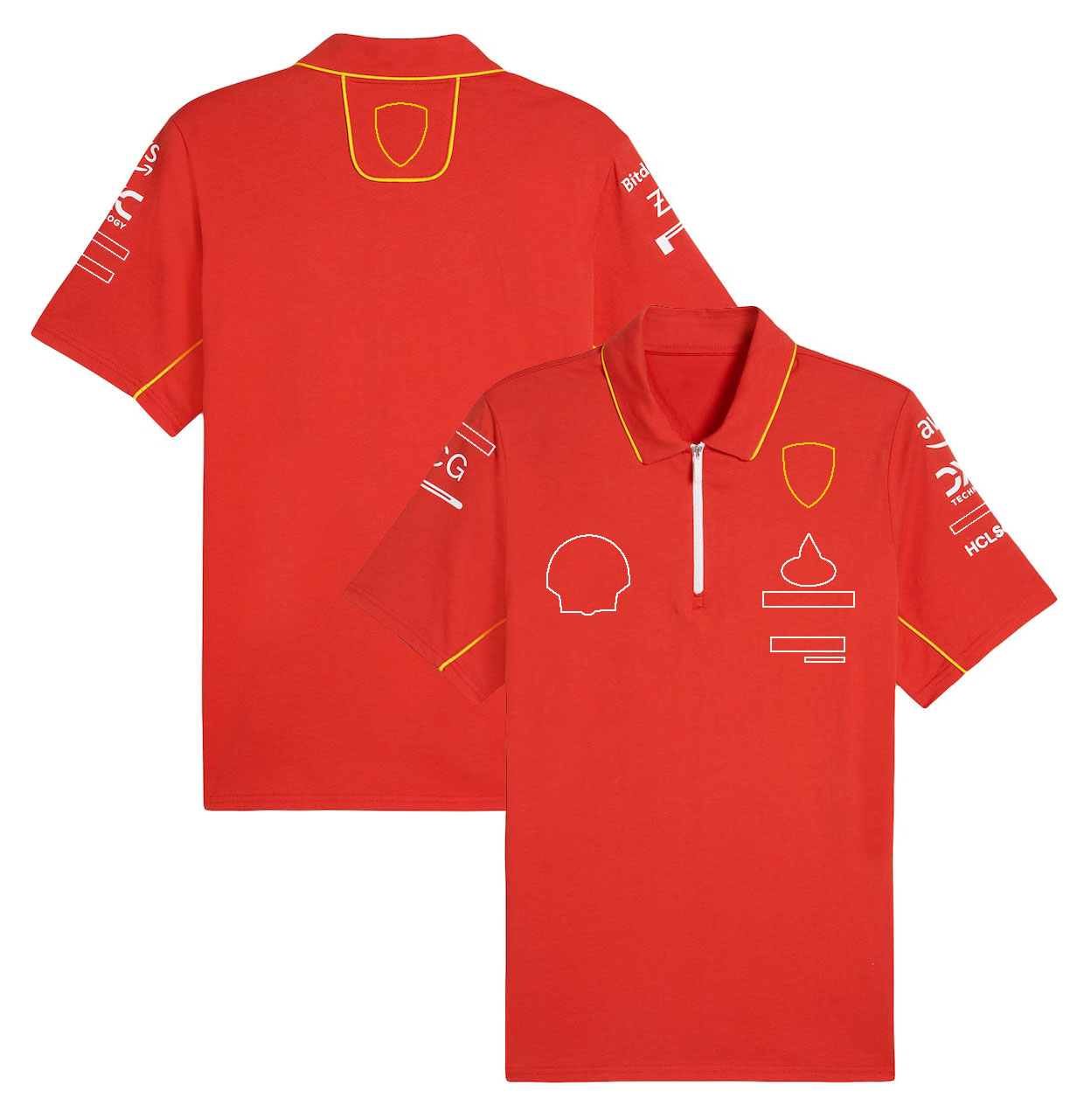 F1 2024 T-shirt de l'équipe Nouvelle Formule 1 Racing Polos pour hommes T-shirt Motorsport No.16 et No.55 Pilote T-shirt rouge Fans Chemises Jersey