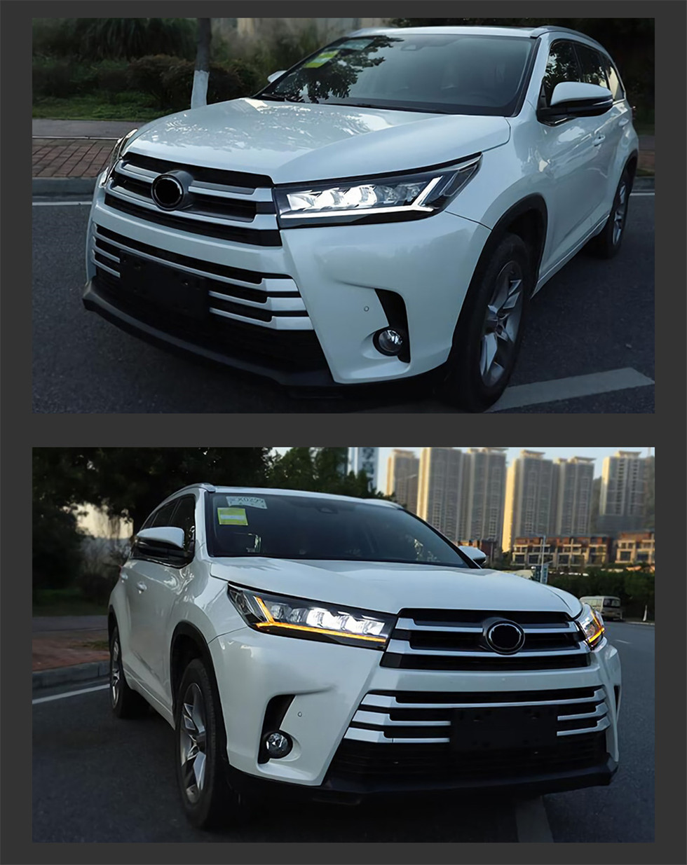 Estilo de carro para Toyota Highlander 20 18-20 20 Kluger LED Farol DRL Animação Azul Luzes de corrida Conjunto de sinal dinâmico