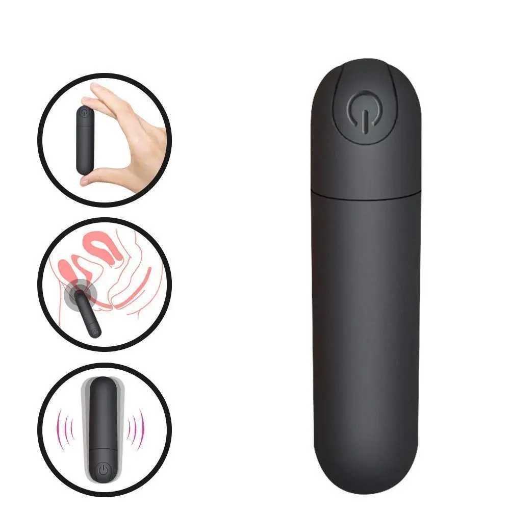 Vibrateurs 10 vitesses Portable Bullet Vibrateur Mini Baguette Masseur USB Rechargeable Léger Noir Vibrant Bullet Sex Toys pour Femme