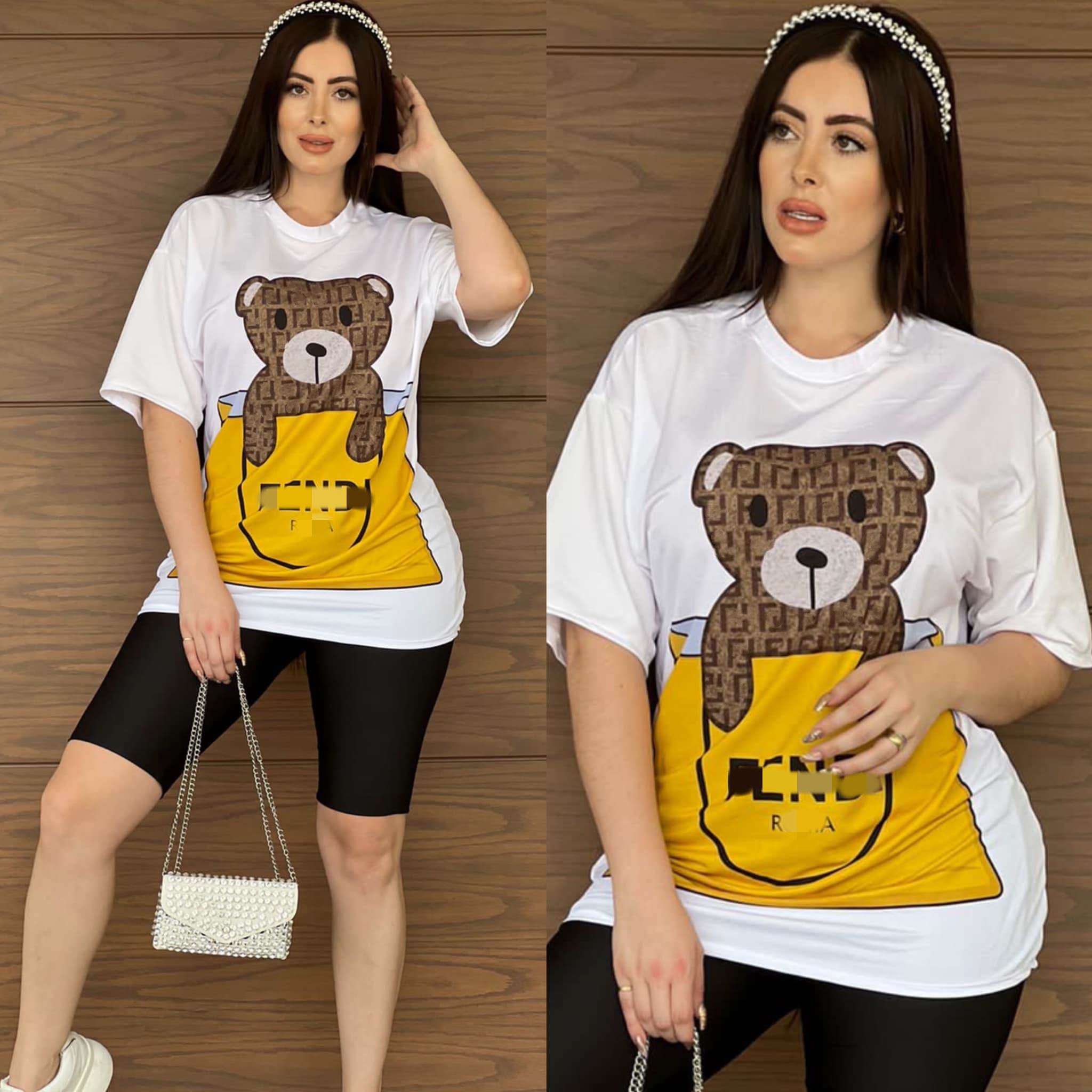 2024 Beyaz T-Shirt Elbiseler Kadın Moda Baskı Kısa Kol Kısa Mini Elbise Ücretsiz Gemi