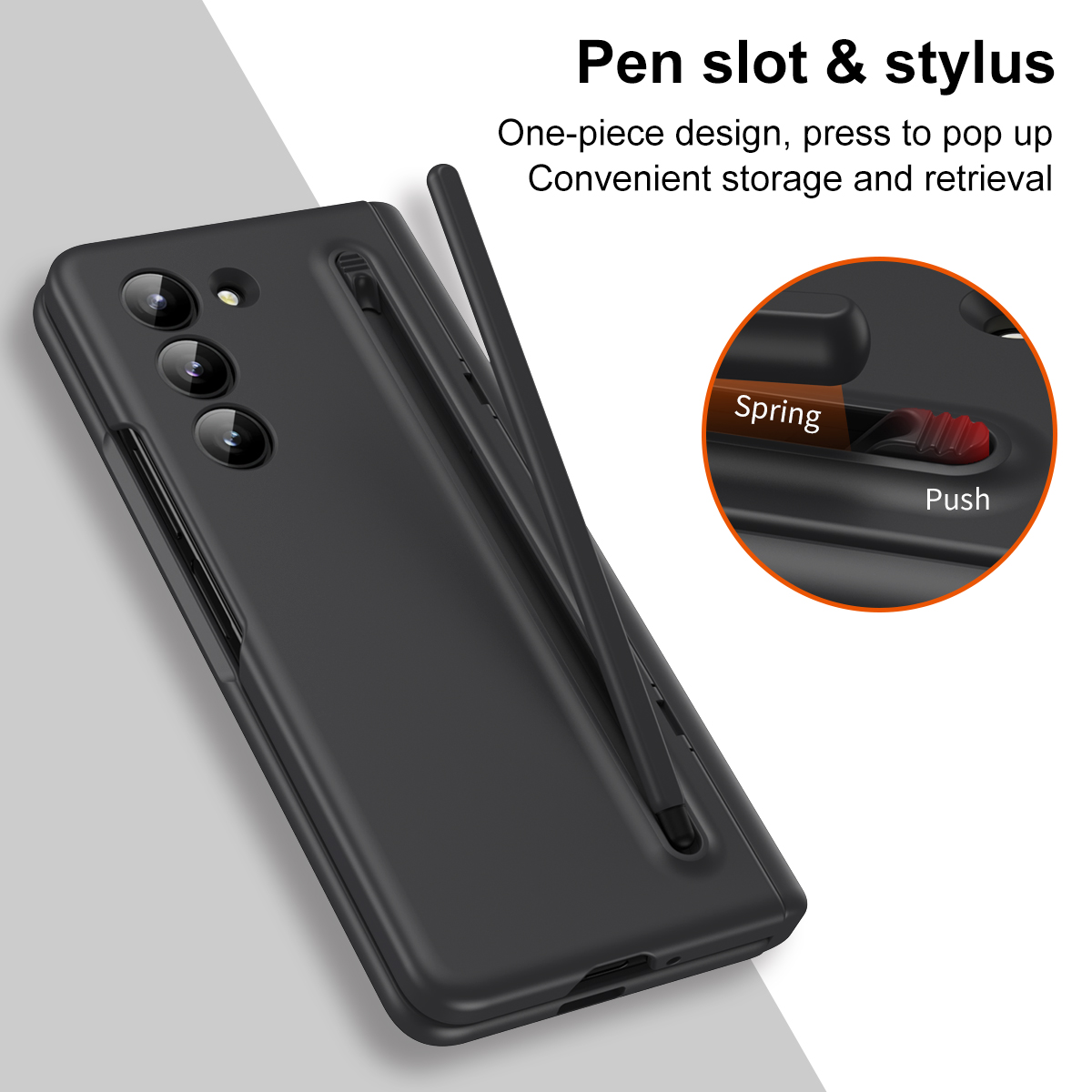 Fente Invisible pour stylo, étui de Protection pour Samsung Galaxy Z Fold 5 4 3 Fold3 Fold4, support de Film en verre, charnière