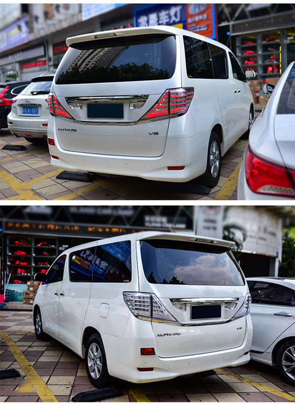 Toyota Alphard Car Taillight 2009-2014 후면 브레이크 리버스 라이트 자동차 액세서리의 LED 회전 신호 테일 램프