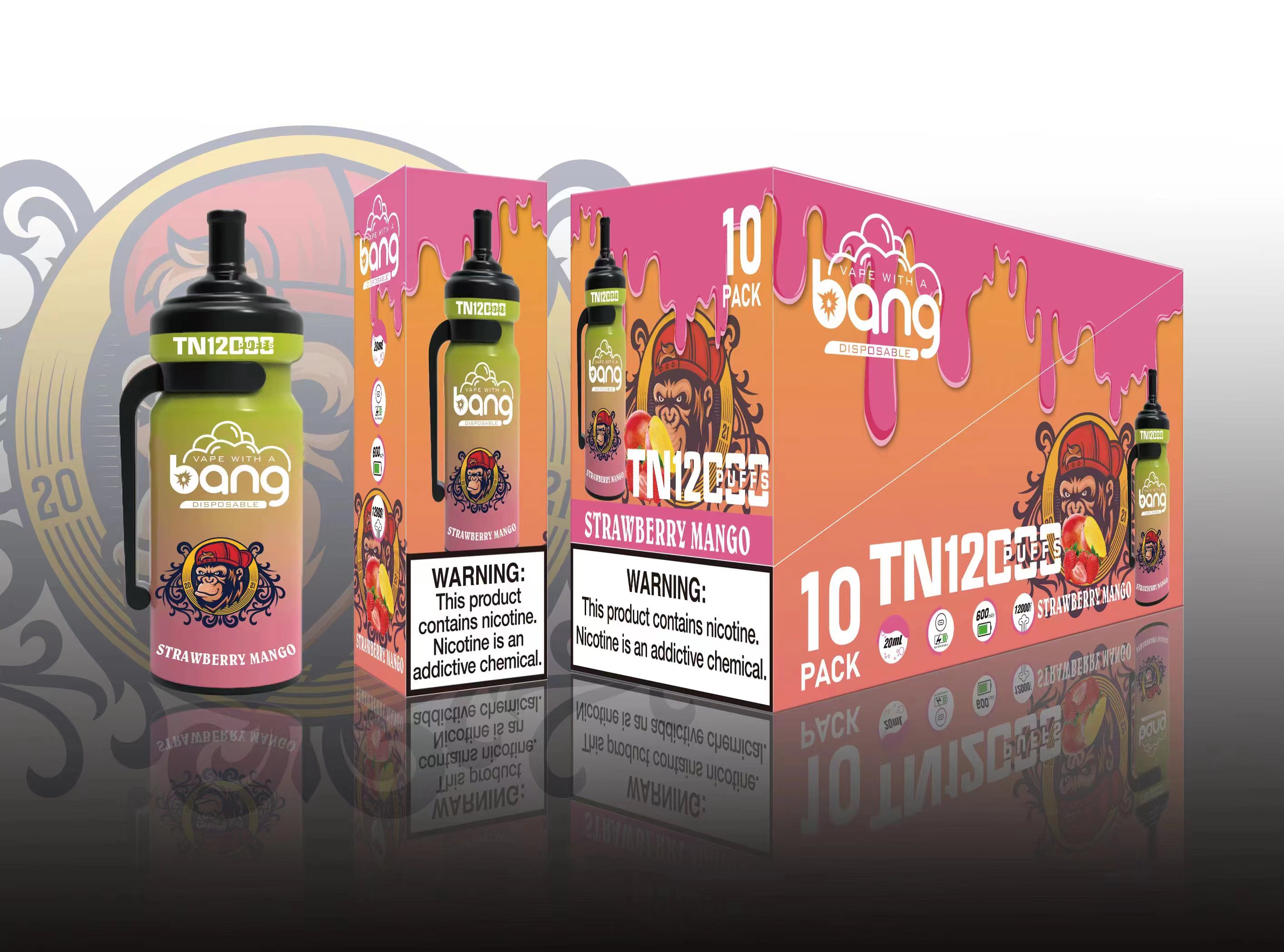 Bang Bar king TN12000 Descartável E cigarro 12K puffs vape pen 20ml pod pré-preenchido Bateria recarregável vape suco Malha Bobina dispositivos de vapor KULX 10000 10K