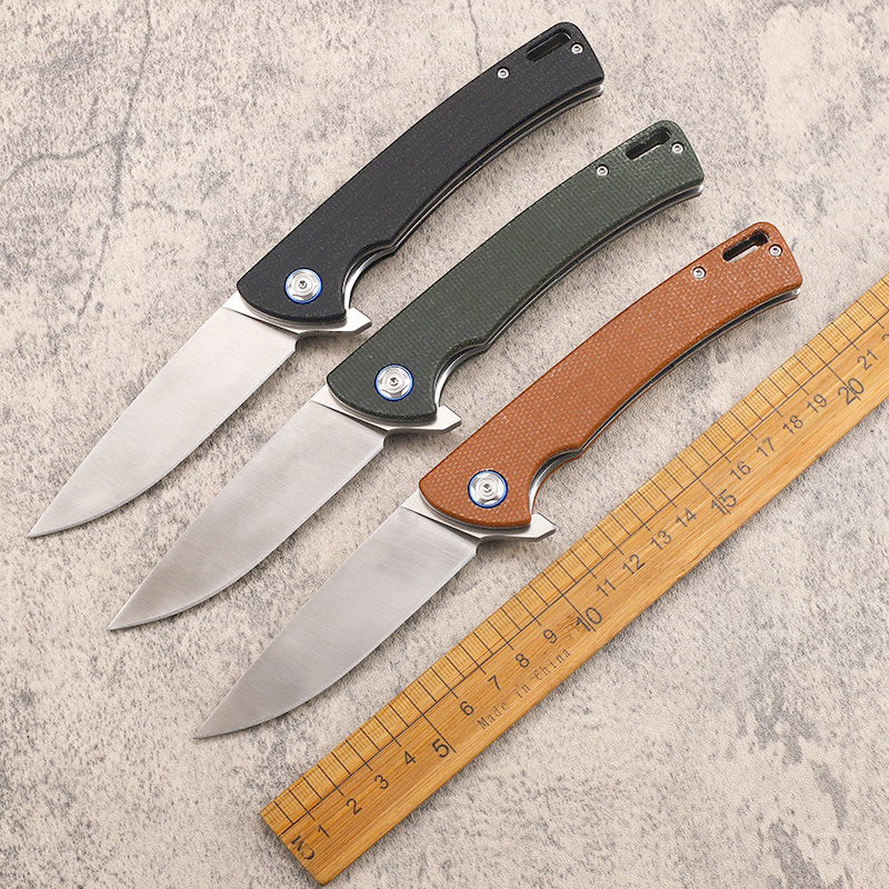 Sonderangebot A2246 Flipper Klappmesser D2 Satin Klinge CNC Micarta Griff Kugellager Schnell Öffnen Ordner Messer EDC Werkzeug