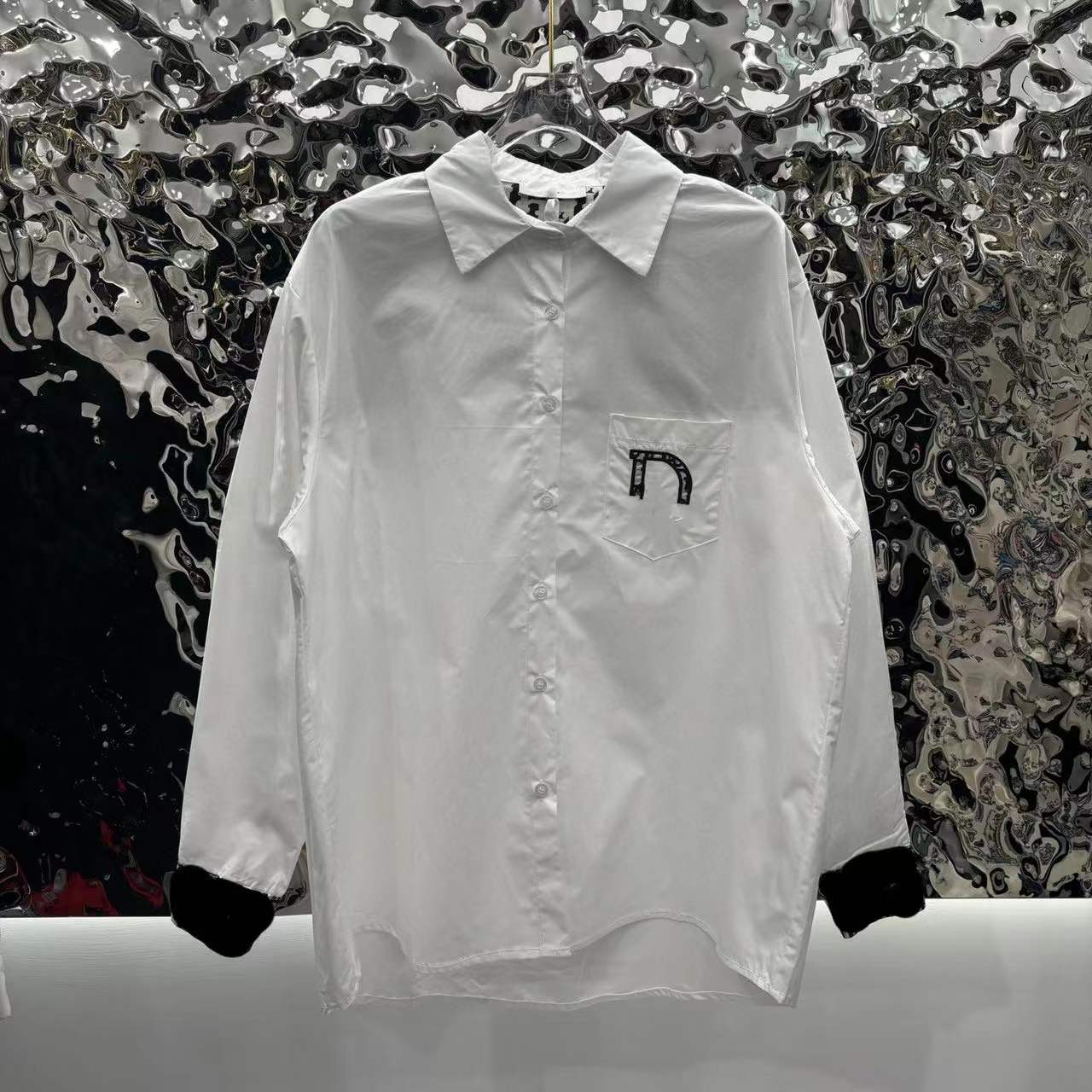 Camicia da donna casual di alta qualità top firmati di lusso D Lettera ricamo stile sciolto 2024 nuova primavera