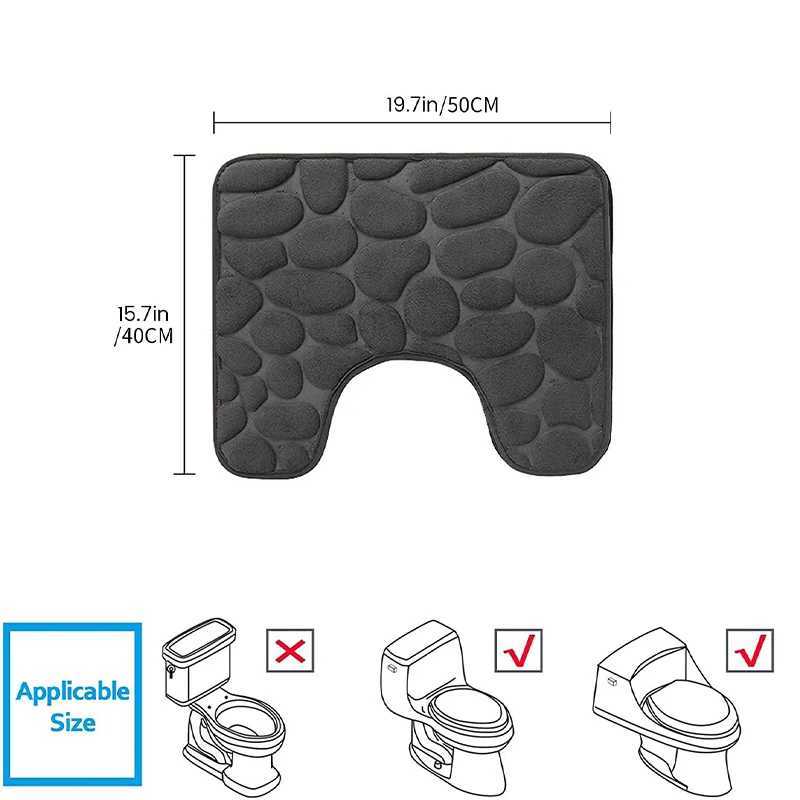 Коврики для ванной Коврик для ног для туалета и унитаза U-образный напольный коврик водонепроницаемый коврик для ванной комнаты водопоглощающий противоскользящий коврик