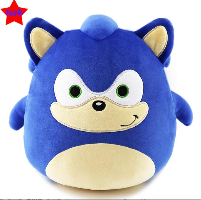 New Sonic Hedgehog Plush Pillow Cartoon 23cm Kawaii Hedgehog Stuffed Animal Plush Cuddle Cushion Tumbler Toy for Kids Adults