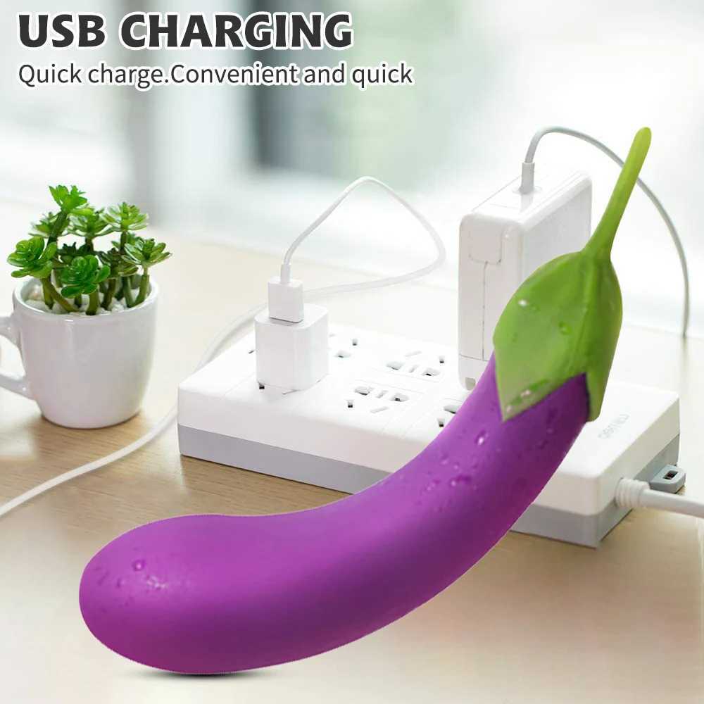 Vibratorer aubergine vibrator g-spot vagina stimulator kvinnlig onanator nippel klitoral massager dildo vibratorer fitta sex leksaker för kvinnor