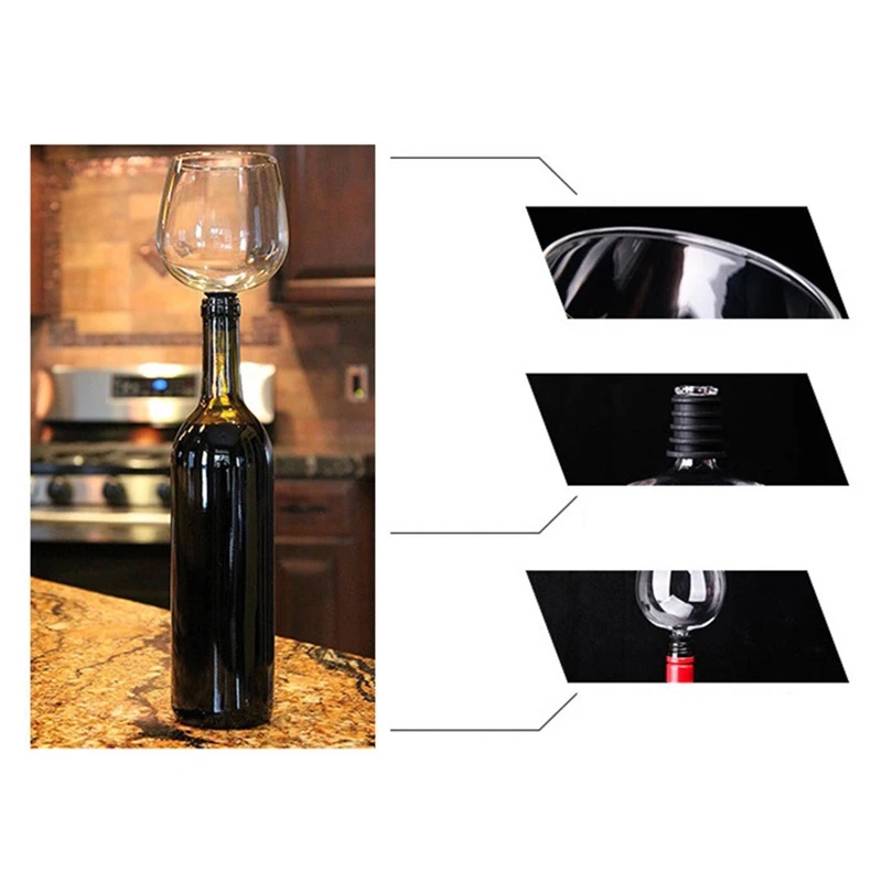 Wine Bottle Glass Topper Drink Directly From the Bottle,Crystal Transparent Shot Glass Cup Wine Decanter with Cork 240223-1293