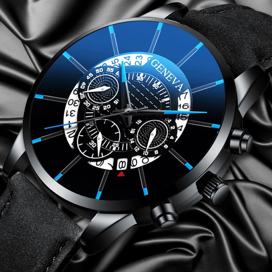 2019 Fashion Geneva Men's Watches Leather Quartz Wristwatch Quartz Sport Watch Men Man Clock Relogio Masculino314l