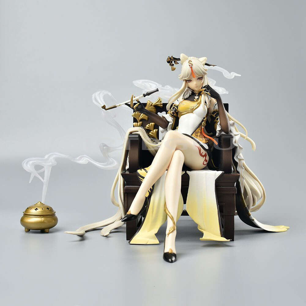 Anime Manga 18 cm échantillon Ningguang Figurine Anime fille PVC Figurine jouet Genshin Impact jeu Statue Collection modèle poupée