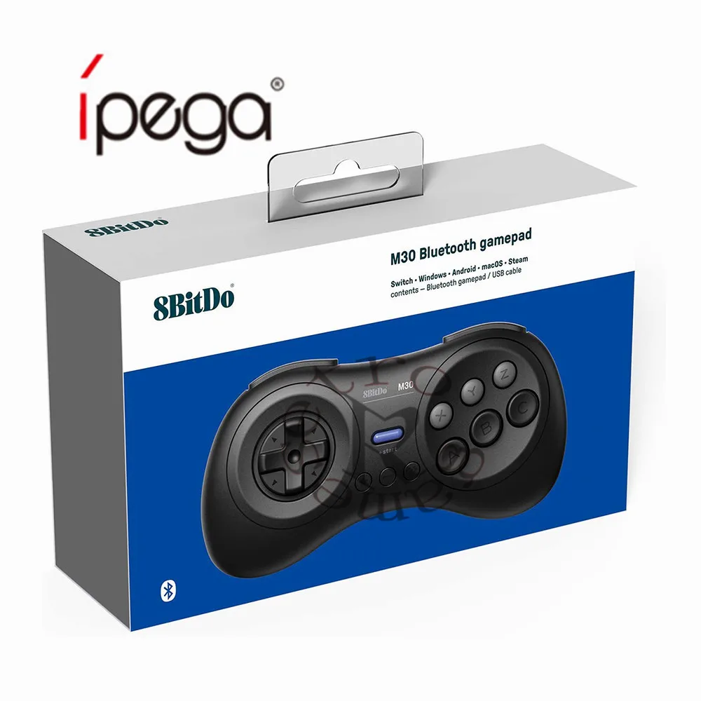 GamePads 8Bitdo M30 Bluetooth Gamepad för Sega Genesis Mega Drive Style för Switch PC Mac Steam Smartphone Wireless Game Control