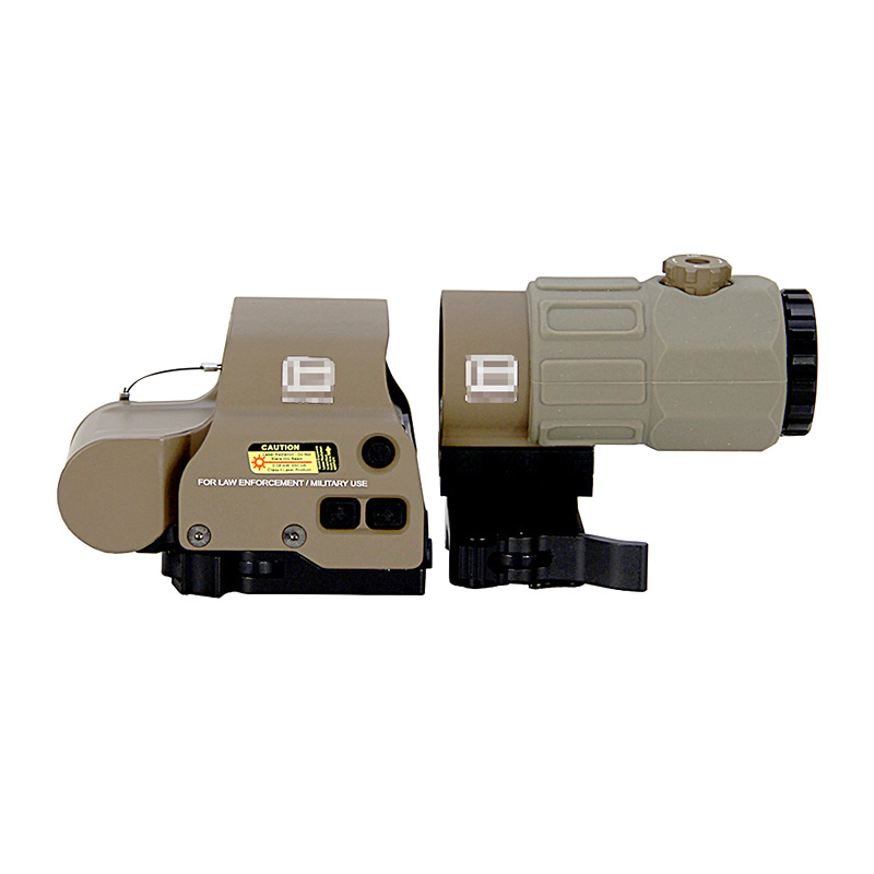Tactical G45 e 558 Combo Holográfico Red Green Dot Hybrid Sight Riflescope G45 5x Magnifier Optics com interruptor para lado STS Montagem QD destacável rápida