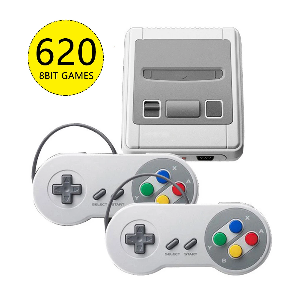 Players Mini HD TV Video Game Console Handheld Retro Family Game Console BuiltIn 620 Classic for SNES games Dual gamepad PAL NTSC