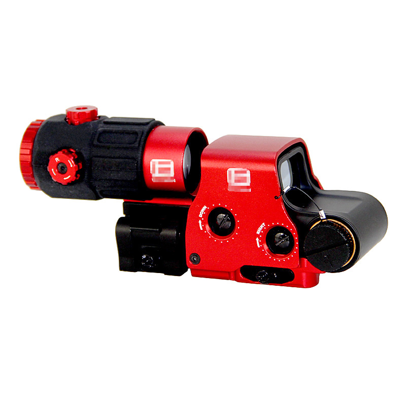 Tactical G45 e 558 Combo Holográfico Red Green Dot Hybrid Sight Riflescope G45 5x Magnifier Optics com interruptor para lado STS Montagem QD destacável rápida