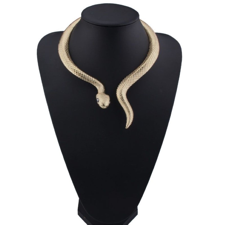 Halloween Snake with Black Eyes Curved Bar Design Adjustable Neck Collar Choker Necklace for Women Girls 219r