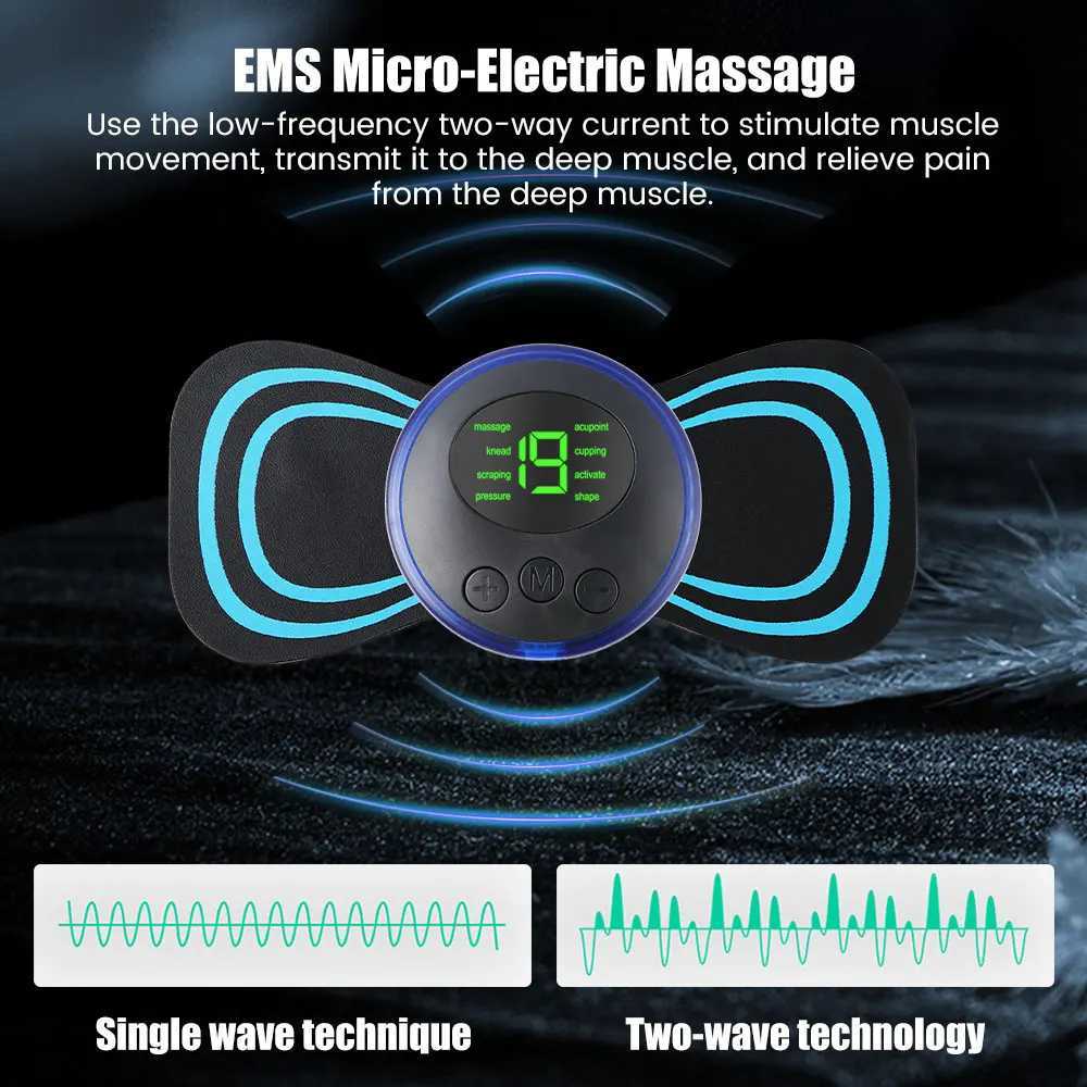 Full Body Massager Mini Portable EMS Neck Massager Electric Neck Stretcher For Cervical Muscle Pain Relief And Shoulder Relaxation Massage Patch 240407