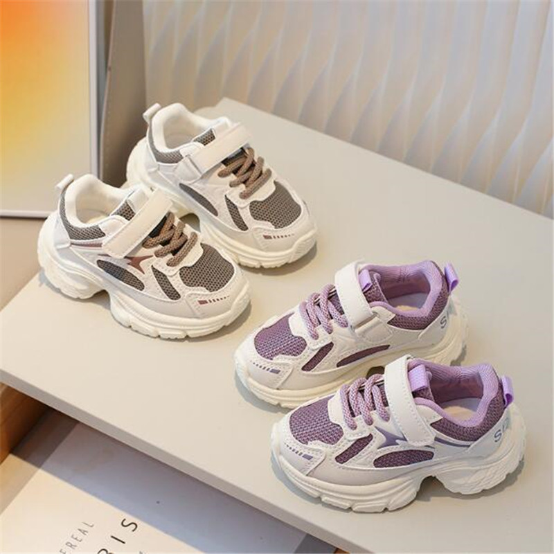 2024 Spring New Children`s Sports Shoes Breathable Mesh Fashionable Sneakers Little Girl Shoes Soft Sole Boys Trend Shoes