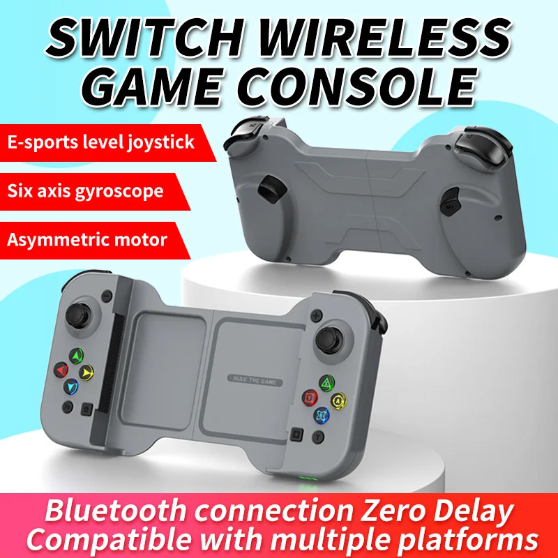 GamePads BluetoothCompatible 5.0 Game Controller 6Axis GyroScope Mobiltelefon Gamepad Dual Vibration Motor för Switch Lite FORPS4FOR PUBG