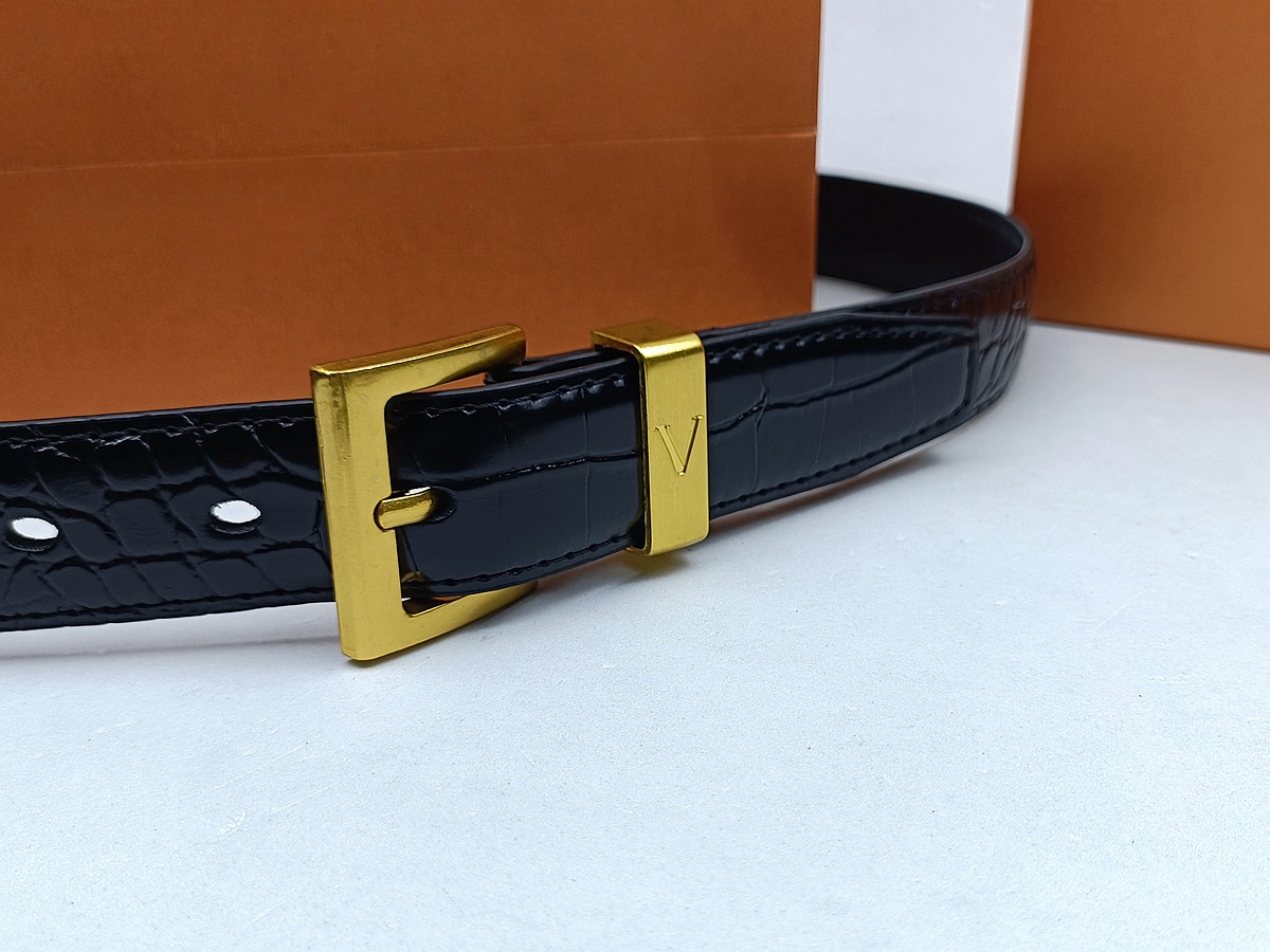 Luxury Square Buckle Leather Designer Belt High End Brand Mens Womens Letter Printed Crocodile Pattern Plain Belt Black White Brown Belt Present