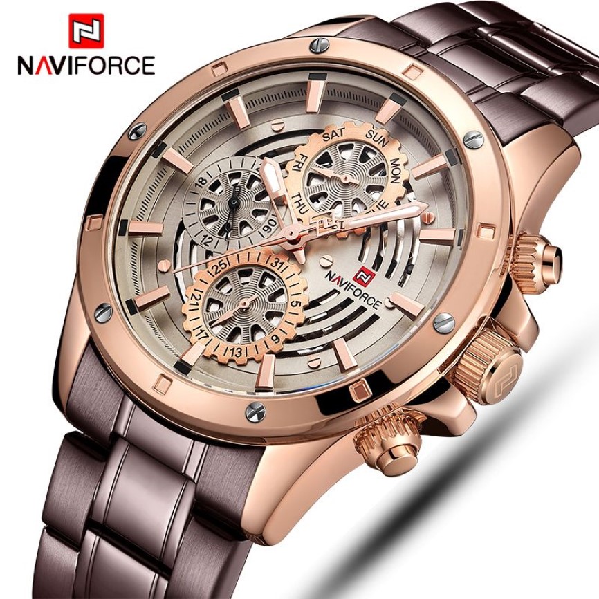 NAVIFORCE Montres de sport pour hommes Top marque de luxe hommes Quartz pour mode décontractée 24 heures Date montre-bracelet homme militaire étanche Clock204n