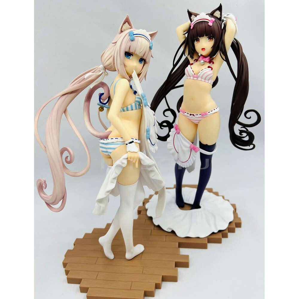 Anime manga 23 cm nekopara chocola vanilj 1/7 kigae ingen hitotoki plommon japansk anime pvc action figur leksak spel samlarobjekt modell docka