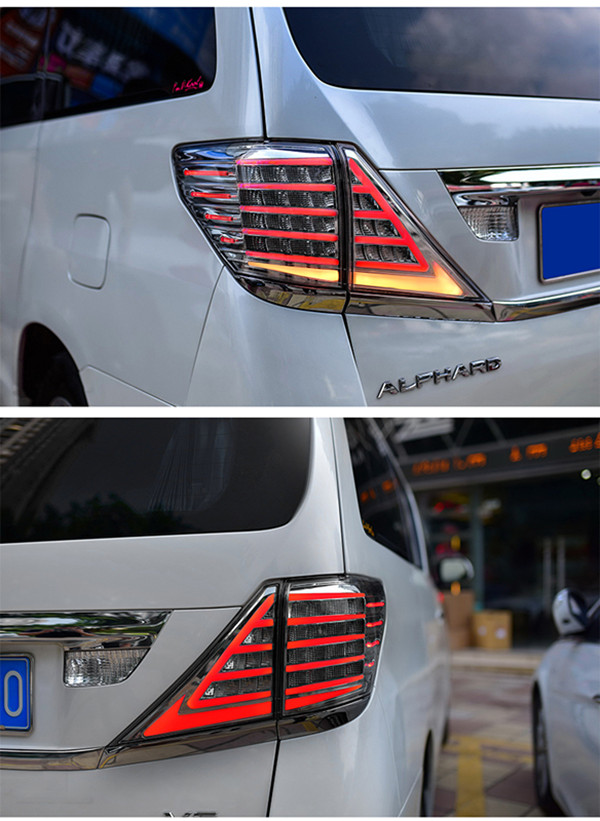 Toyota Alphard Car Taillight 2009-2014 후면 브레이크 리버스 라이트 자동차 액세서리의 LED 회전 신호 테일 램프