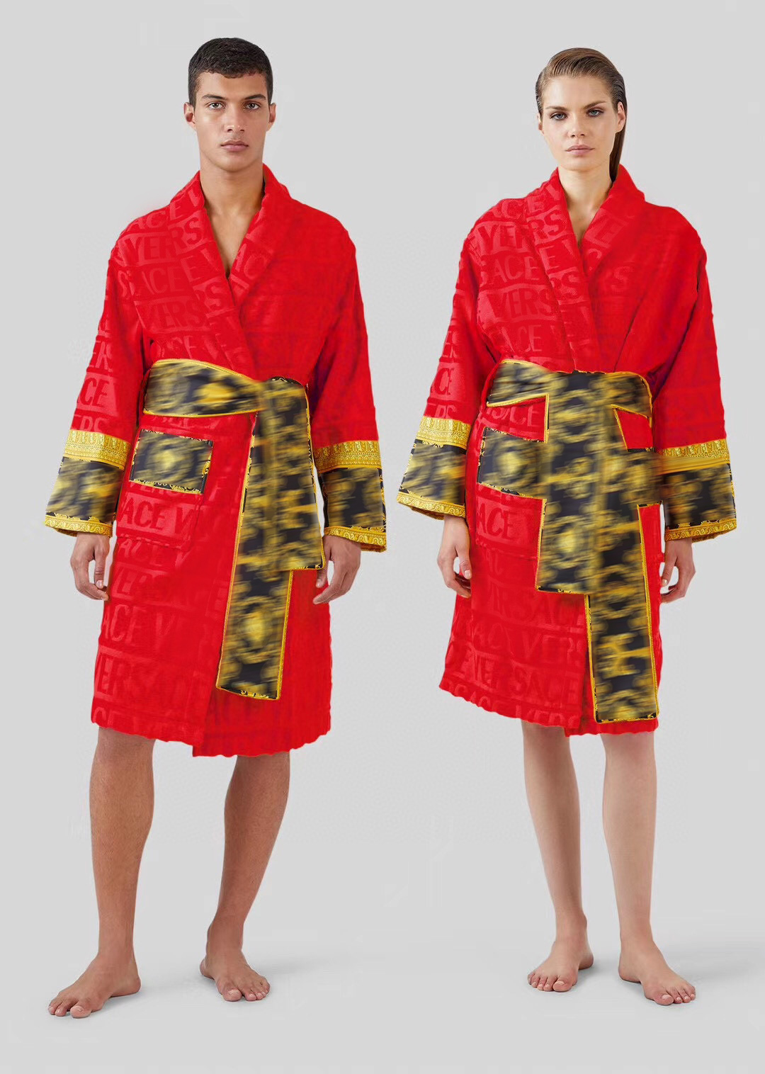 women bathrobe nightgown cut velvet men and women couples long hotel bathrobe fashion brand pure cotton bathrobe pajamas