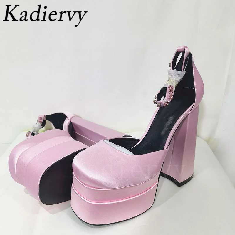 Sandały wiosna lato super heels buty platformowe dla kobiet buty na kostkę satynowe seksowne sandały T-sandpowe pompki startowe Womanl2402