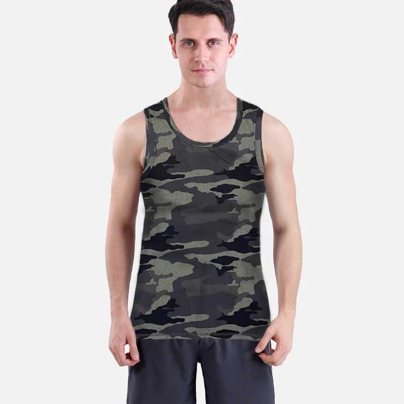 Men's Tank Tops Tank Tops Men 2023 Camouflage Fitness Sports Vest Male Cool Summer Casual Sleeveless Slim Sports Gym Undershirt TopsL2402