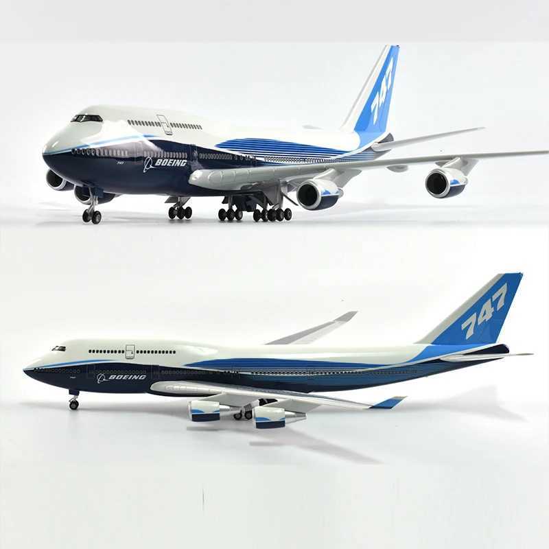 항공기 모드 Jason Tutu 46cm 오리지널 보잉 747 비행기 모델 비행기 모델 항공기 모델 1/160 스케일 다이 캐스트 수지 비행기 평면 W 가벼운