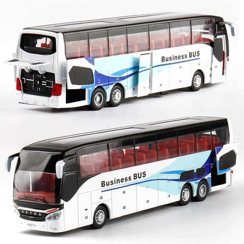 Diecast Model Cars Hot Sale High quality 1 32 alloy pull back bus modelhigh imitation Double sightseeing busflash toy vehiclefree shipping