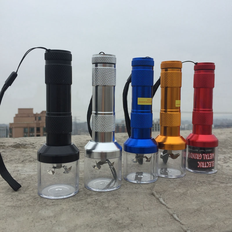 Cool Smoking Colorful Aluminium Alloy Electric Dry Herb Tobacco Grind Spice Miller Grinder Crusher Grinding Portable Innovative Handpipes Cigarette Holder DHL
