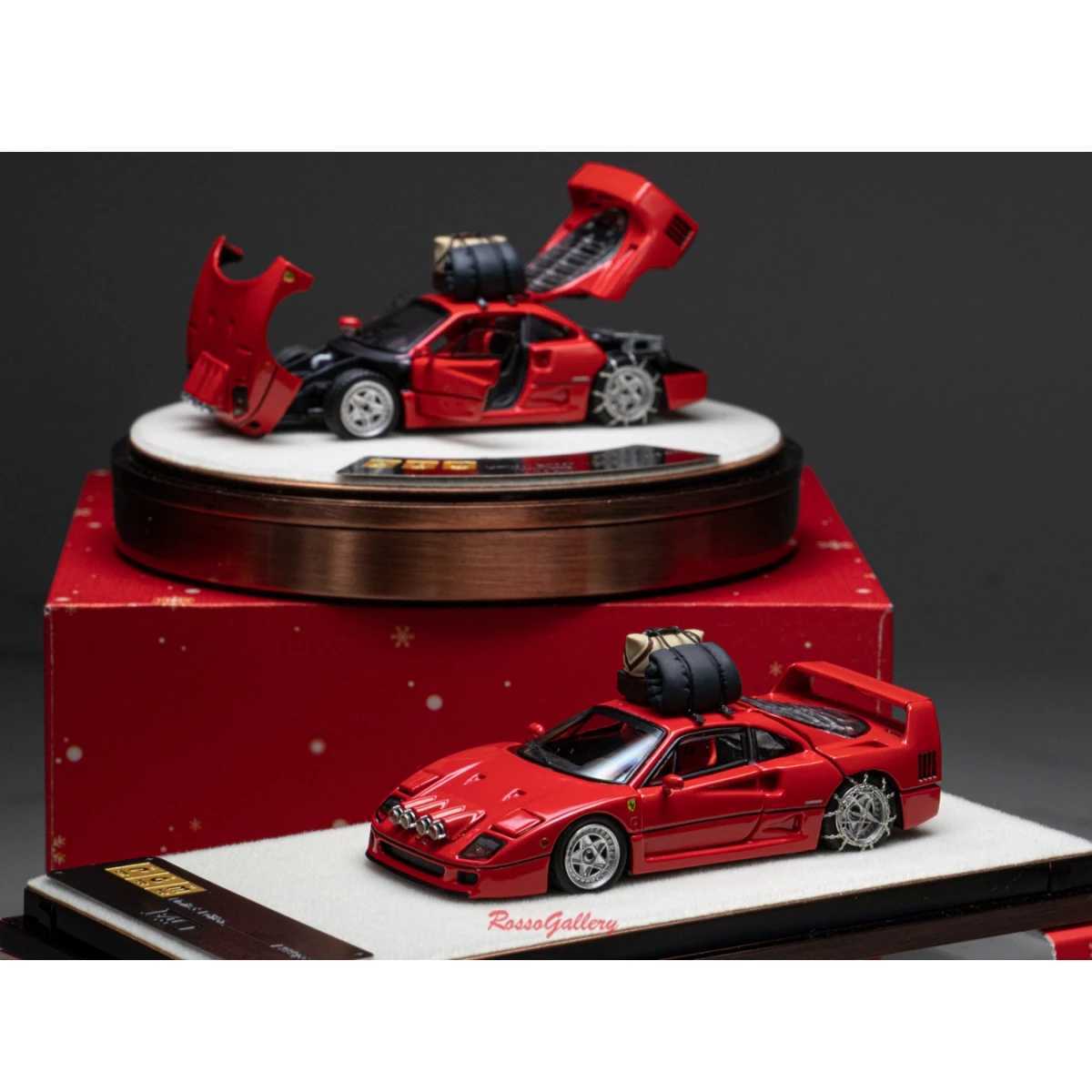 Gegoten modelauto's PGM 1 64 F40 Christmas Snow Speciale editie gegoten modelauto