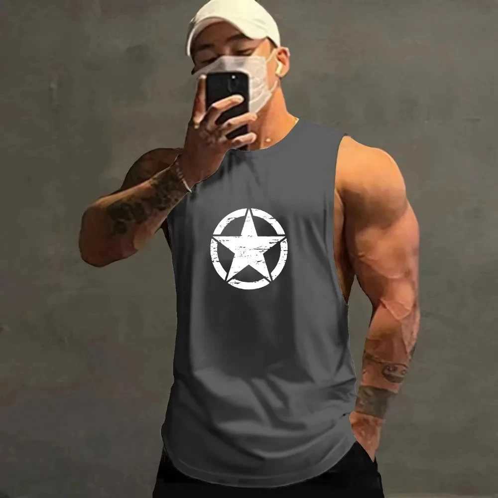 Homens Tanques Ginásio Mens Roupas de Secagem Rápida Sportswear Camiseta Para Homens Verão Fitness Tank Tops Masculino Malha Basquete Camisa Sem Mangas VestL2402