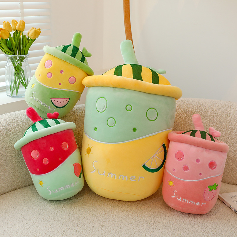 Wholesale cute watermelon juice cup plush toy children's game playmate Holiday gift room decoration