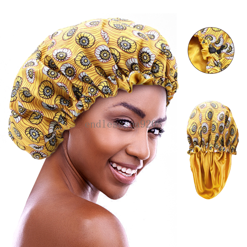 New Extra Large Sleep Cap African Print fabric Ankara hair bonnet Satin Lined sleep cap Night Sleep Hat Ladies Turban