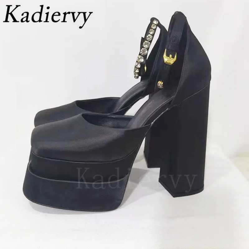 Sandaler Spring Summer Super High Heels Platform Shoes Women Ankle Strap Party Shoes Satin Sexiga Sandaler T-Show Runway Pumps Womanl2402