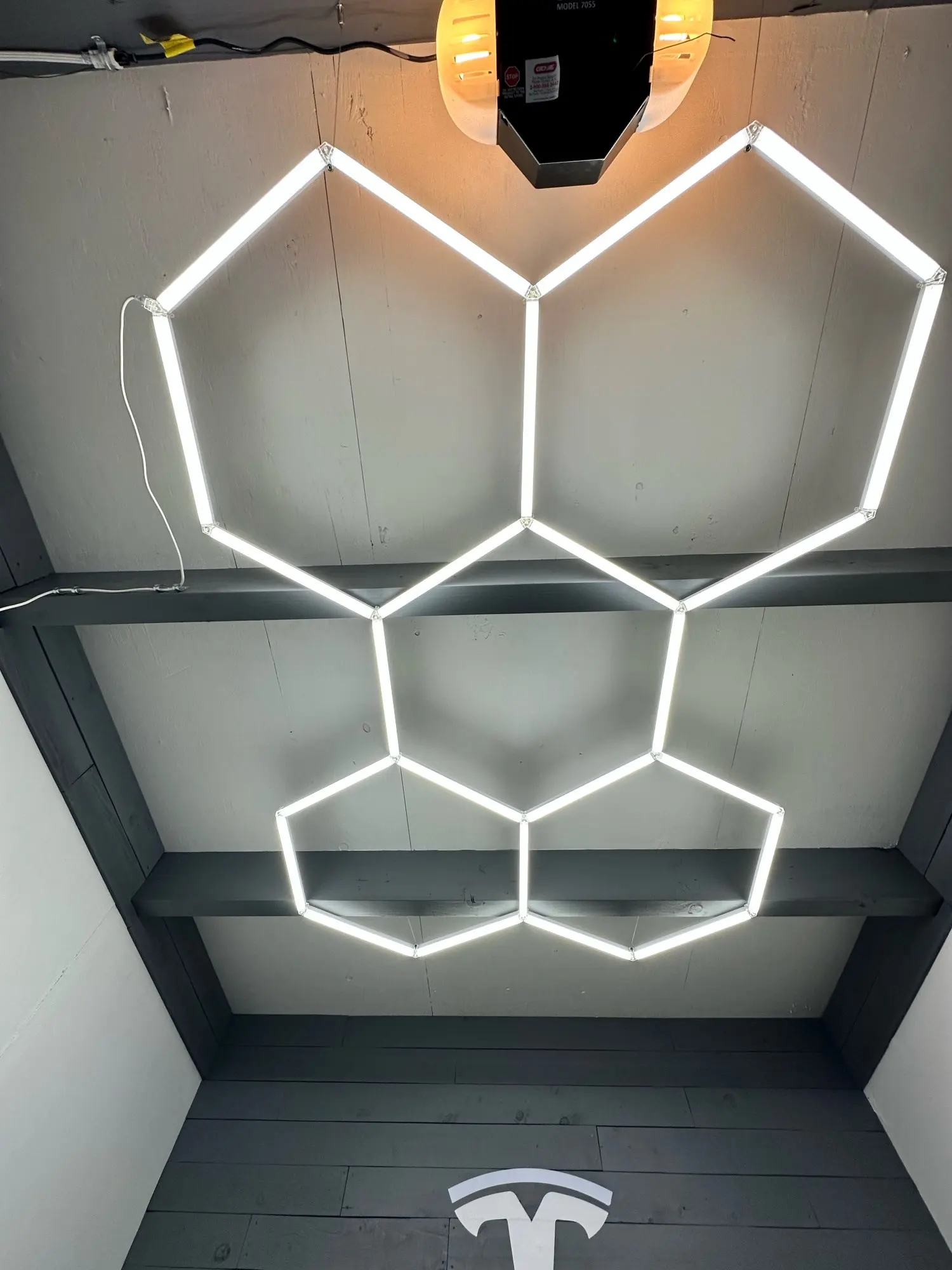 Lampe Led hexagonale personnalisée en forme de nid d'abeille, 2.1x3M, pour Garage, éclairage de plafond, Tube 110V-240V, pour atelier de réparation de carrosserie automobile